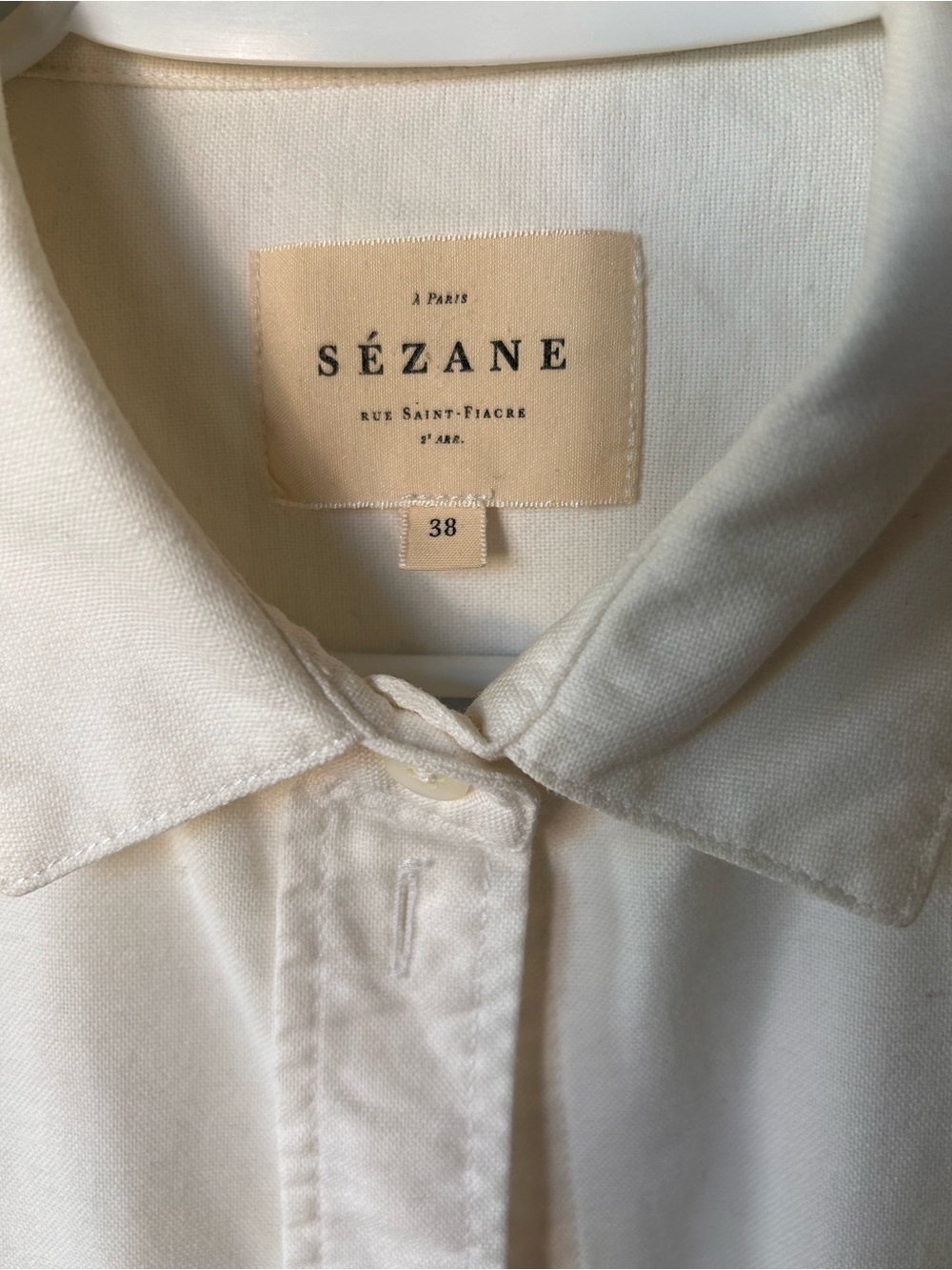 Sézane White Long-Sleeve Button-Up Shirt - Picture 3 of 3